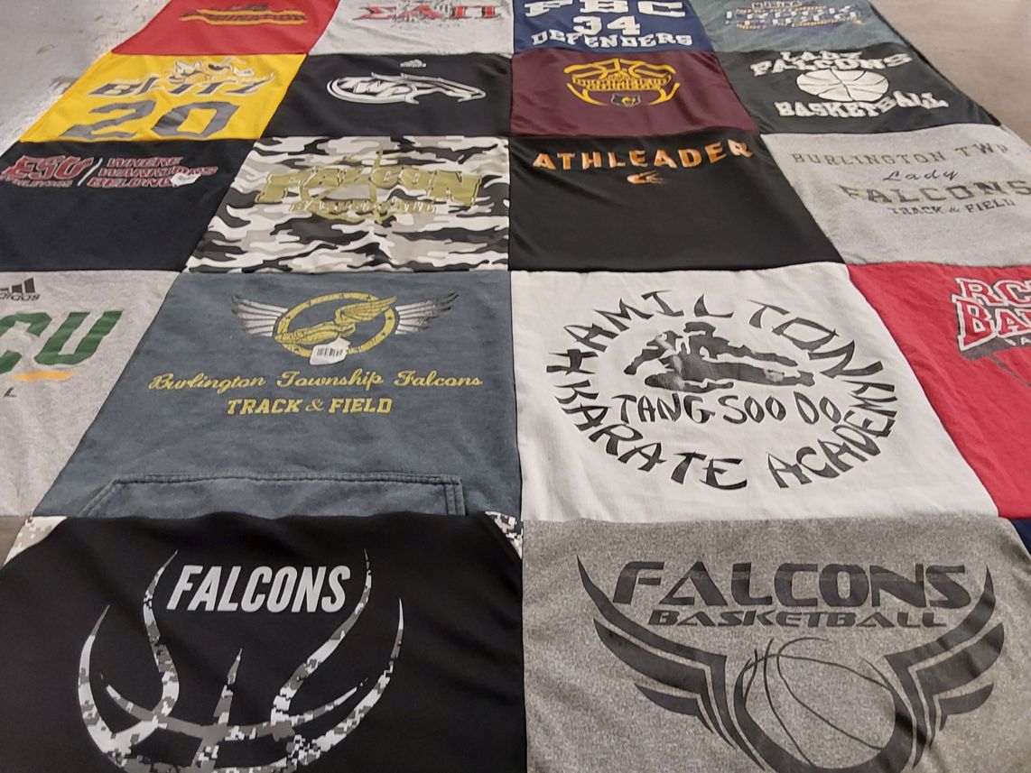 T-shirt quilt featuring burlington township falcons by Tamecia from NJ