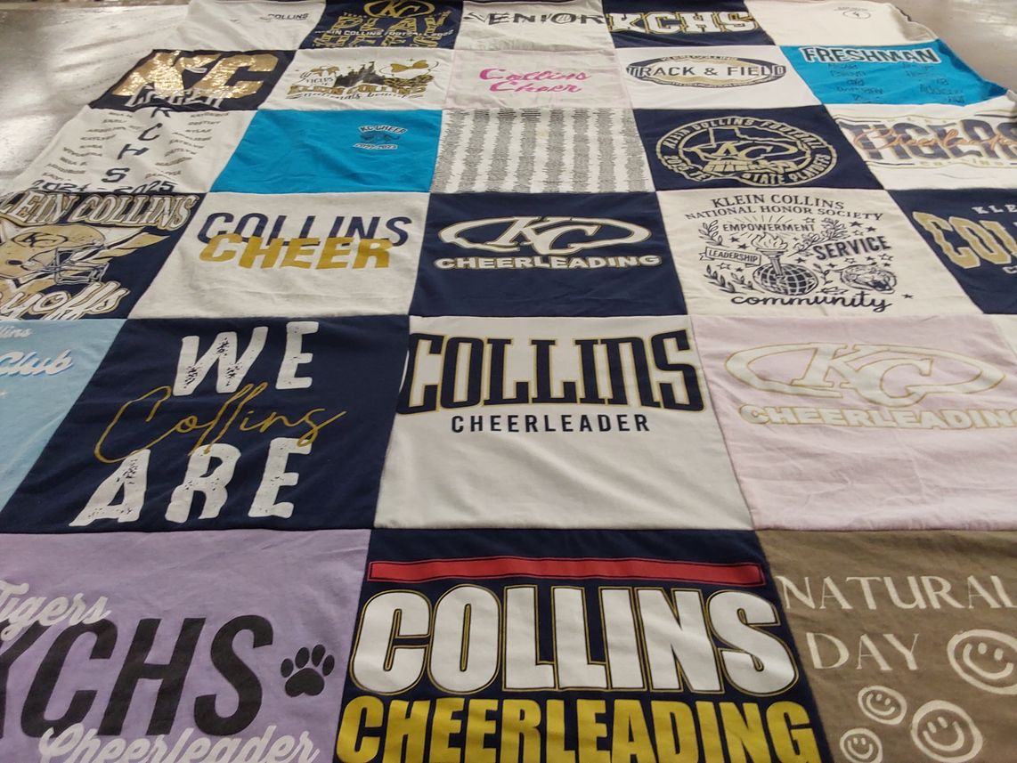 T-shirt quilt from klein collins high school by Amy from TX