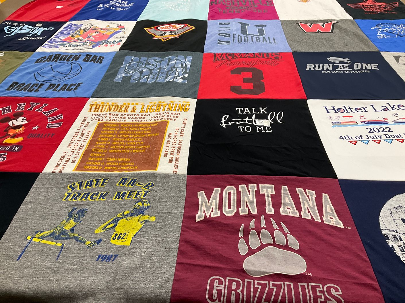T-shirt quilt from university of montana by Amy from MT