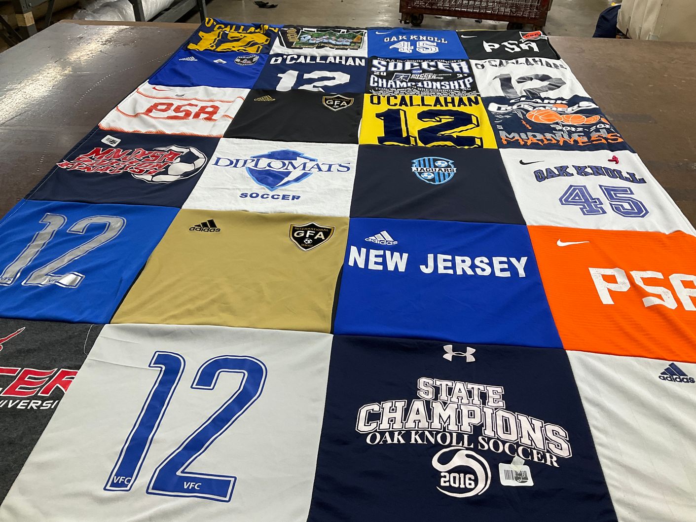 T-shirt quilt featuring oak knoll soccer by Renee from NJ