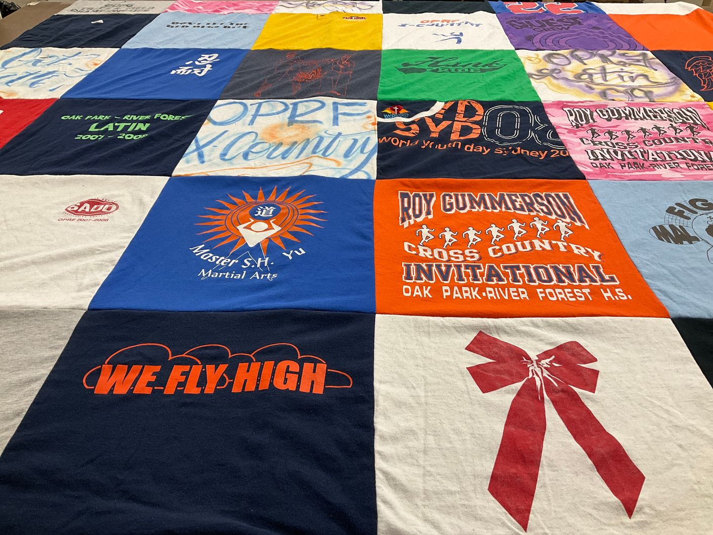 T-shirt quilt from oak park-river forest high school by NANCY from IL