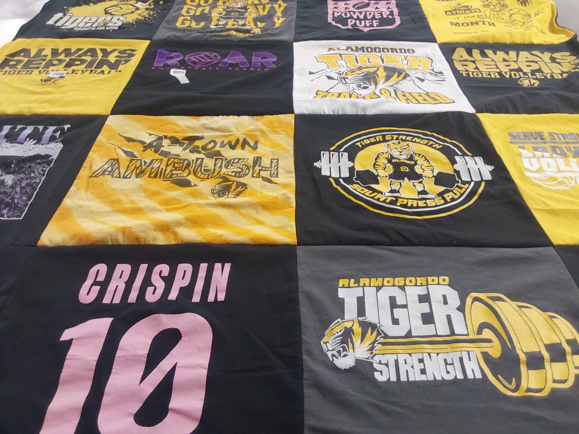 T-shirt quilt featuring alamogordo tigers by Kathy from UT