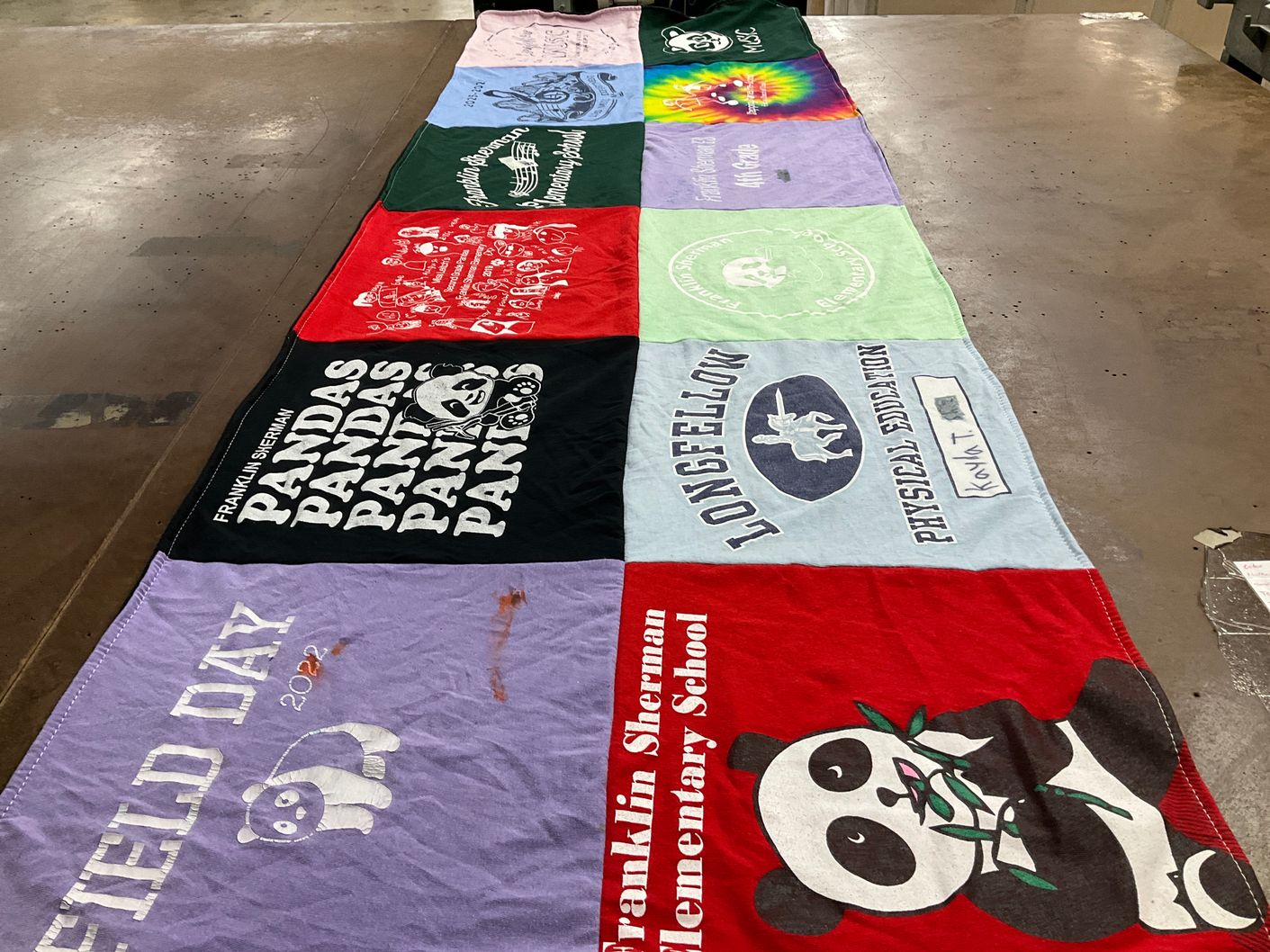 T-shirt quilt from franklin sherman elementary school, longfellow physical education by Xu from VA