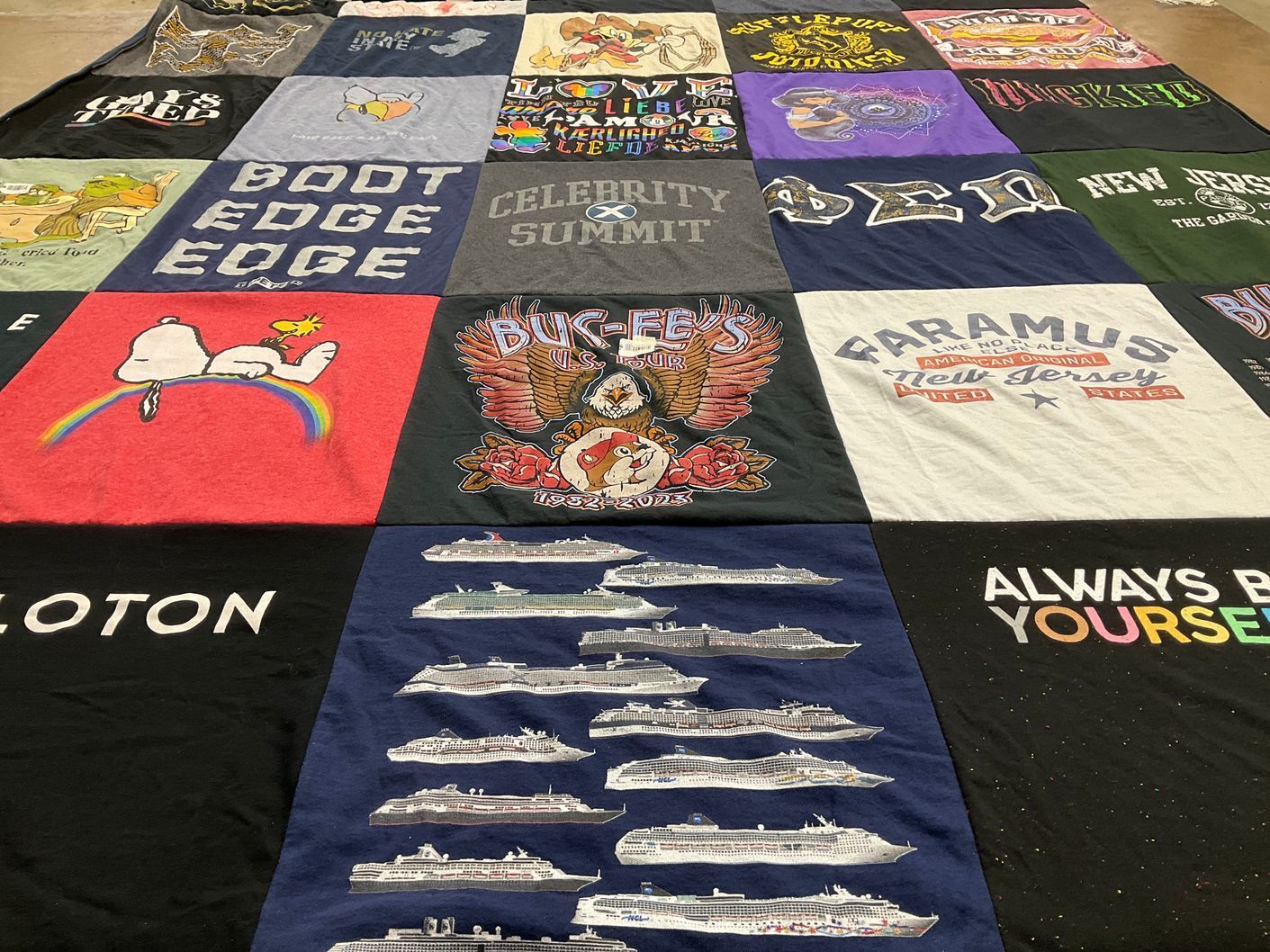 T-shirt quilt with cruising, travel themes by Michael from NJ