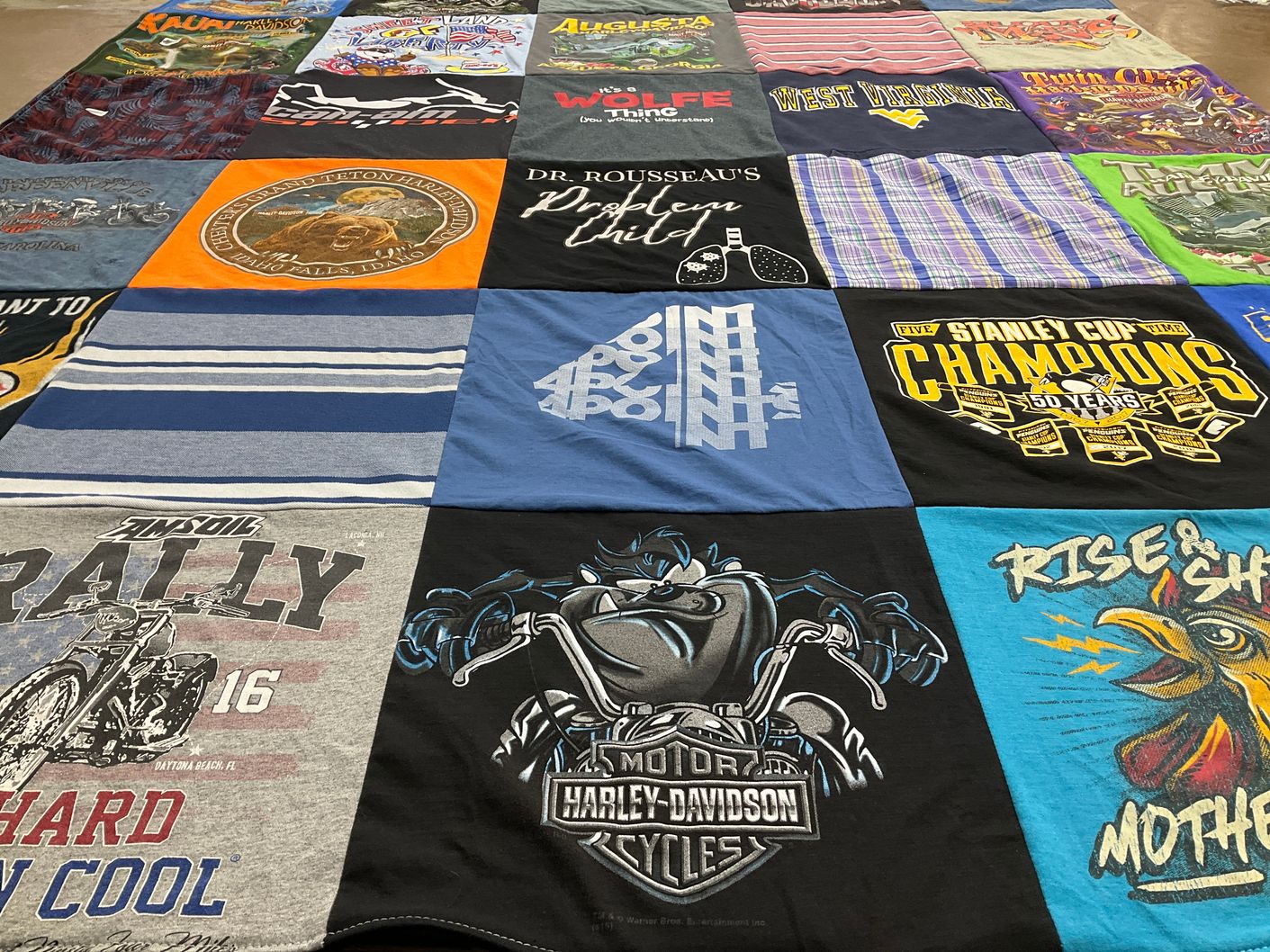 T-shirt quilt from west virginia university by Diane from SC