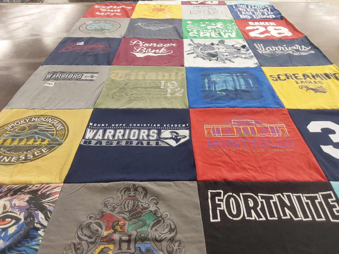 T-shirt quilt featuring warriors by Elizabeth from WV