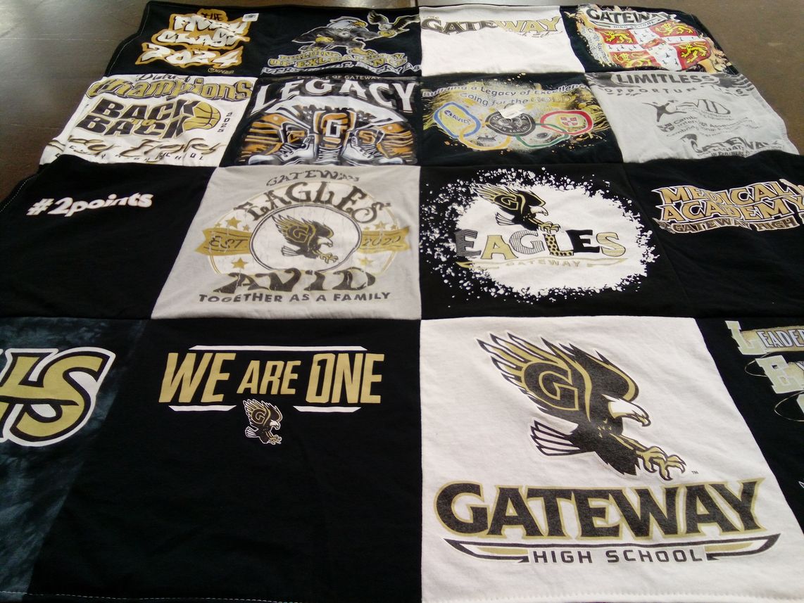 T-shirt quilt featuring gateway eagles by April from FL
