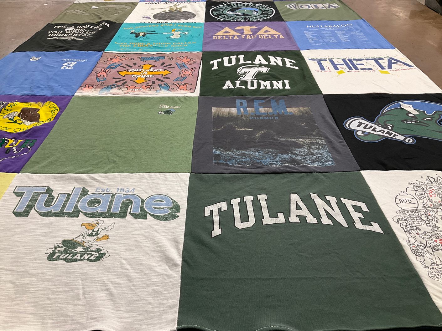 T-shirt quilt from tulane university by John from NY