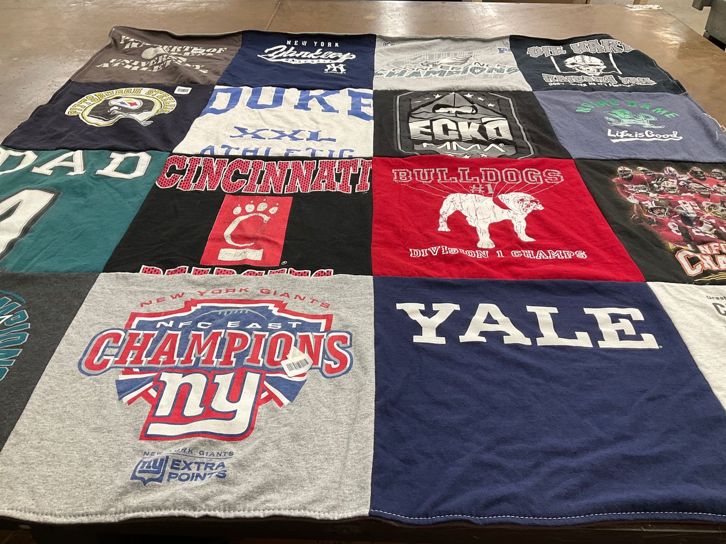 T-shirt quilt featuring new york giants by Kimberly from PA