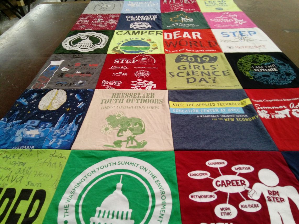 T-shirt quilt from columbia university by Laura from NY