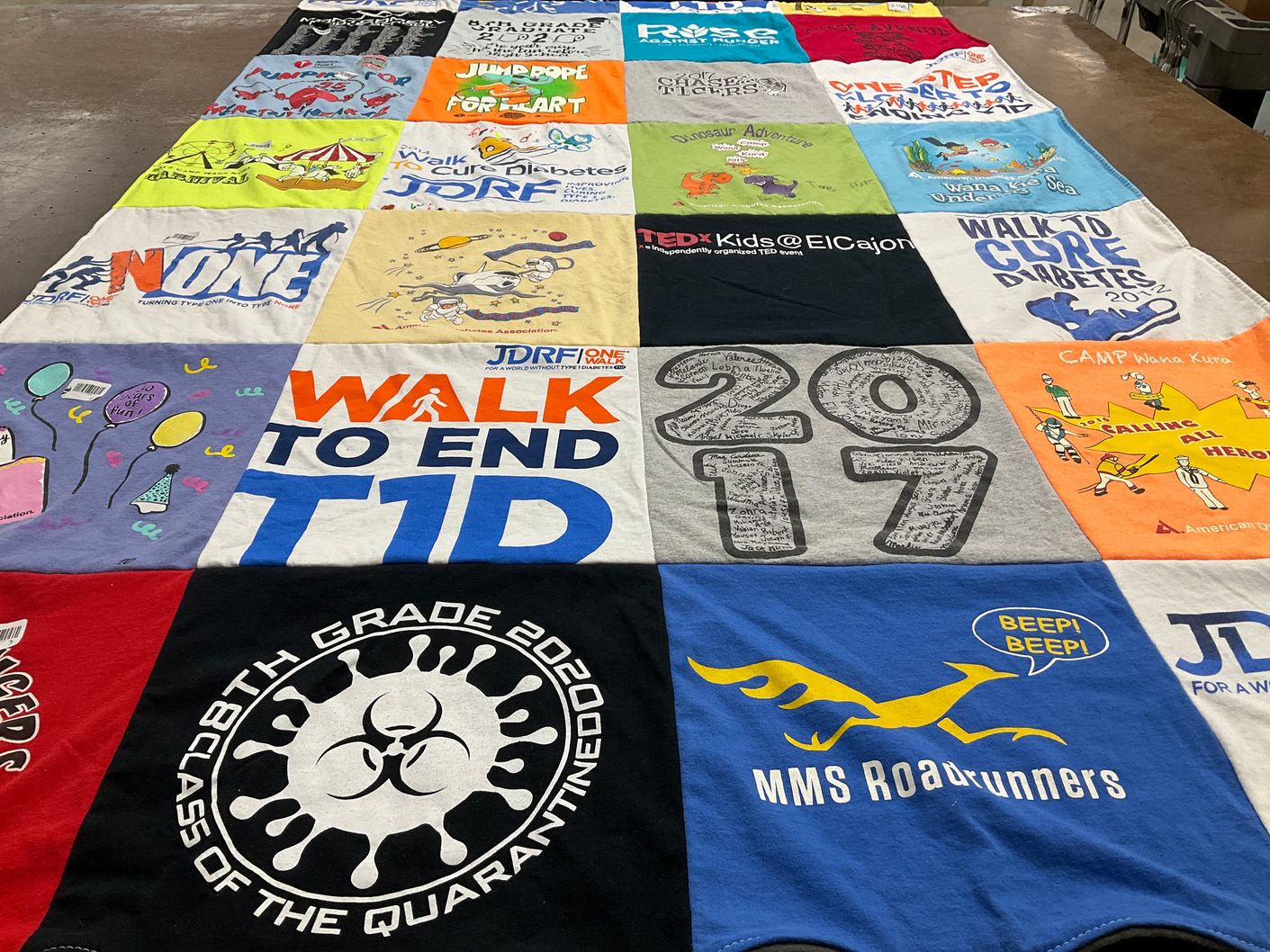 T-shirt quilt from mms middle school by Rebecca from CA