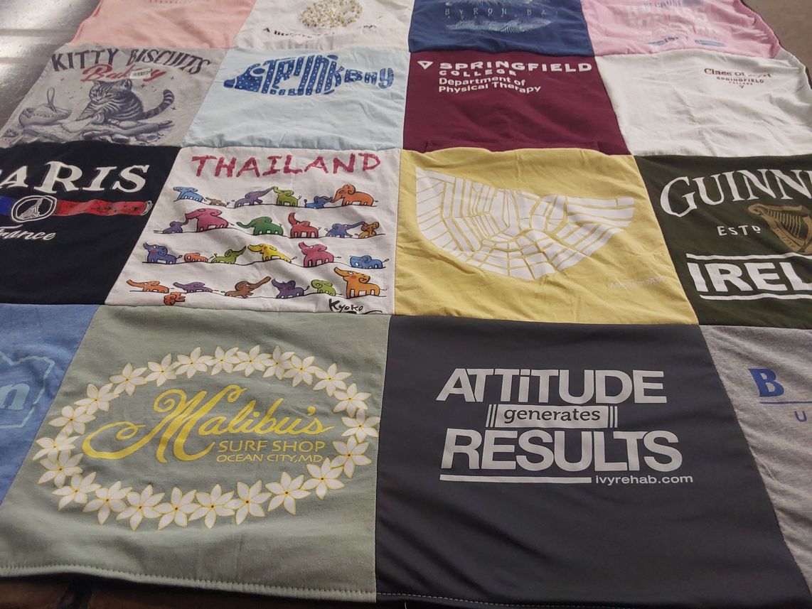 T-shirt quilt from springfield college by Elizabeth from CT