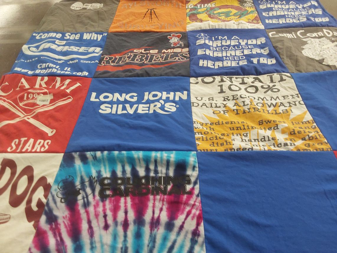 T-shirt quilt from carmi high school by Katherine from IL