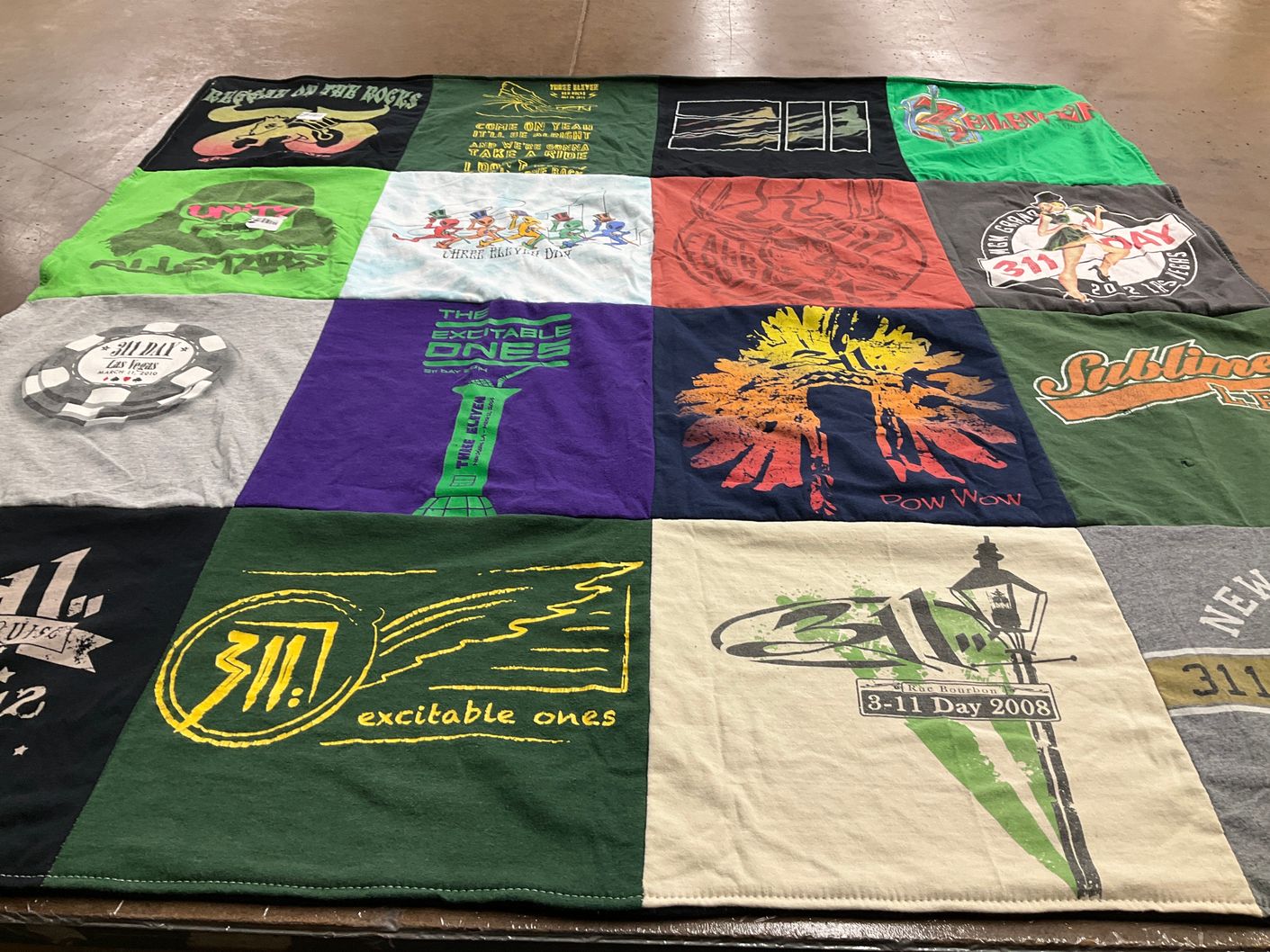 T-shirt quilt with music, events themes by Telicia from MA