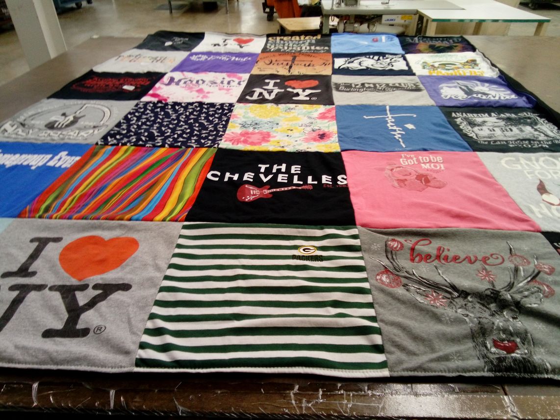 T-shirt quilt with music themes by Gail from AZ