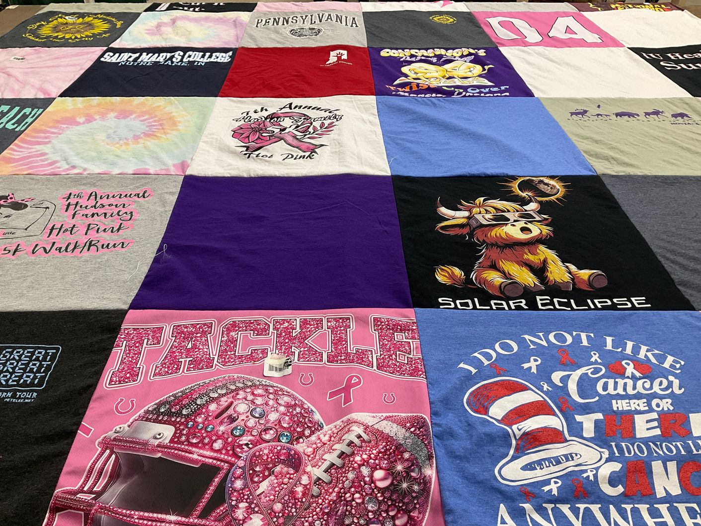 T-shirt quilt from sandy marys college by CLARKE from IN