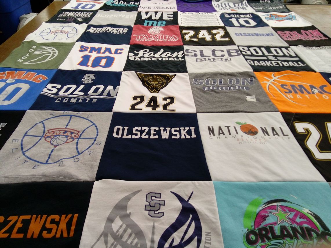T-shirt quilt featuring smac basketball, solon basketball by Carol from OH