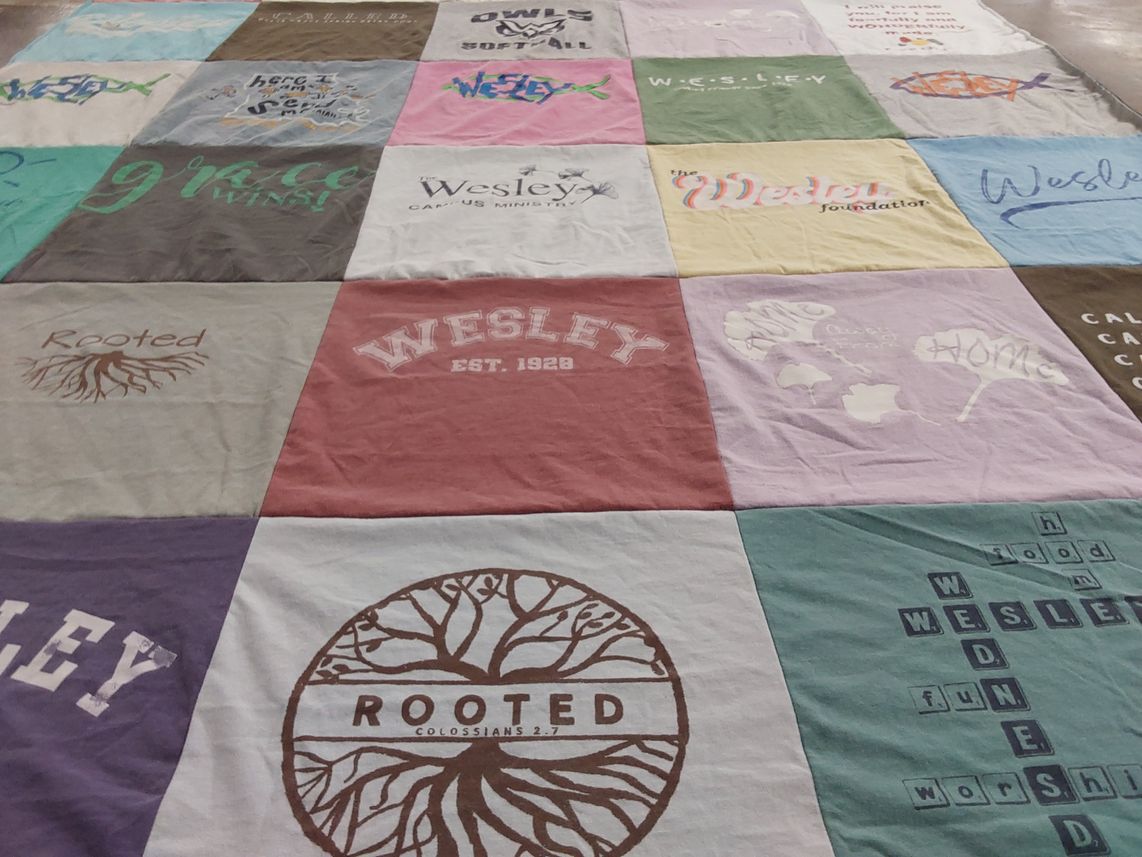 T-shirt quilt from wesley college by Gail from MS