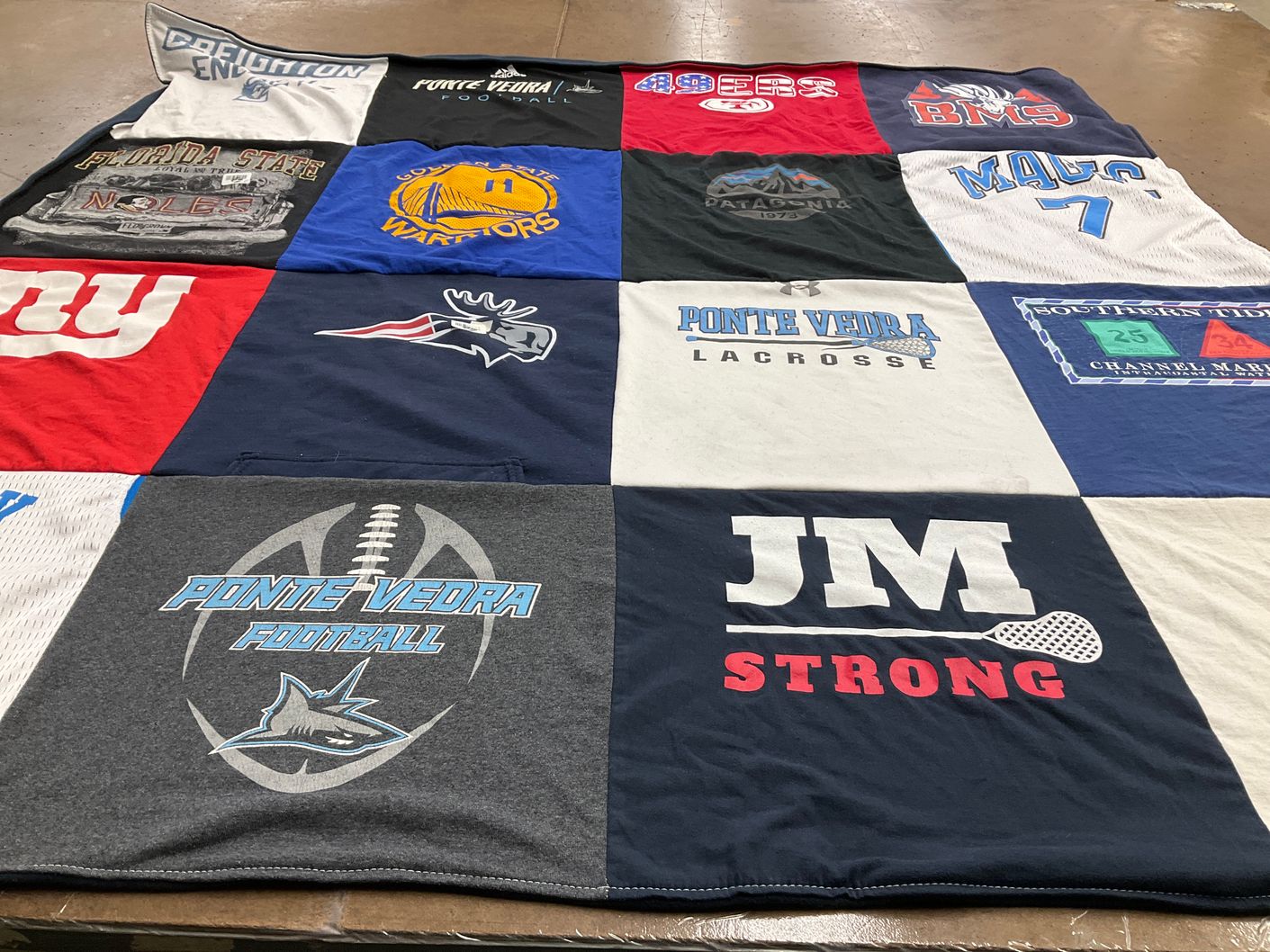 T-shirt quilt featuring ponte vedra high school football, ponte vedra high school lacrosse by Suzanne from FL