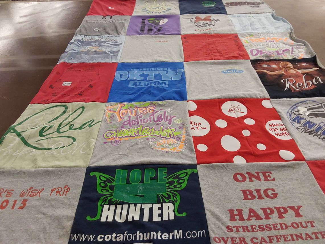 T-shirt quilt from oklahoma state university by Katie from GA