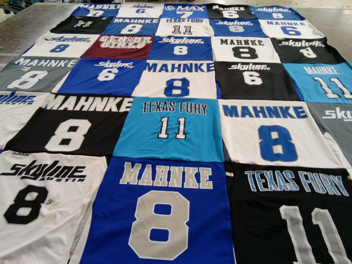 T-shirt quilt featuring texas fury by Laurie from TX