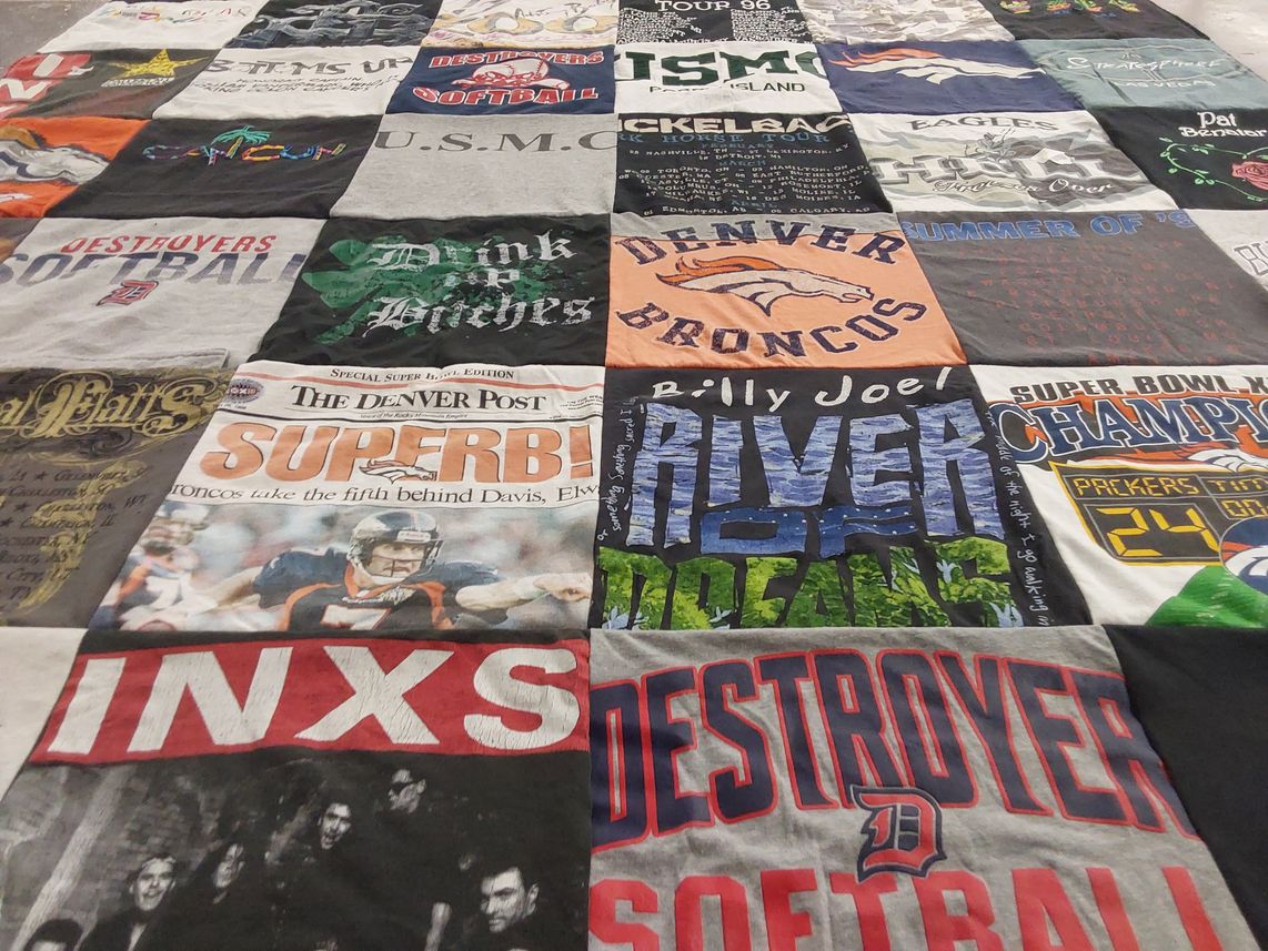 T-shirt quilt featuring denver broncos by Karen from NJ