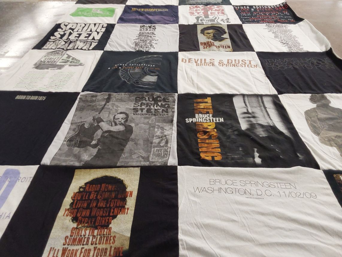 T-shirt quilt with music, concerts themes by Jaclyn from MD