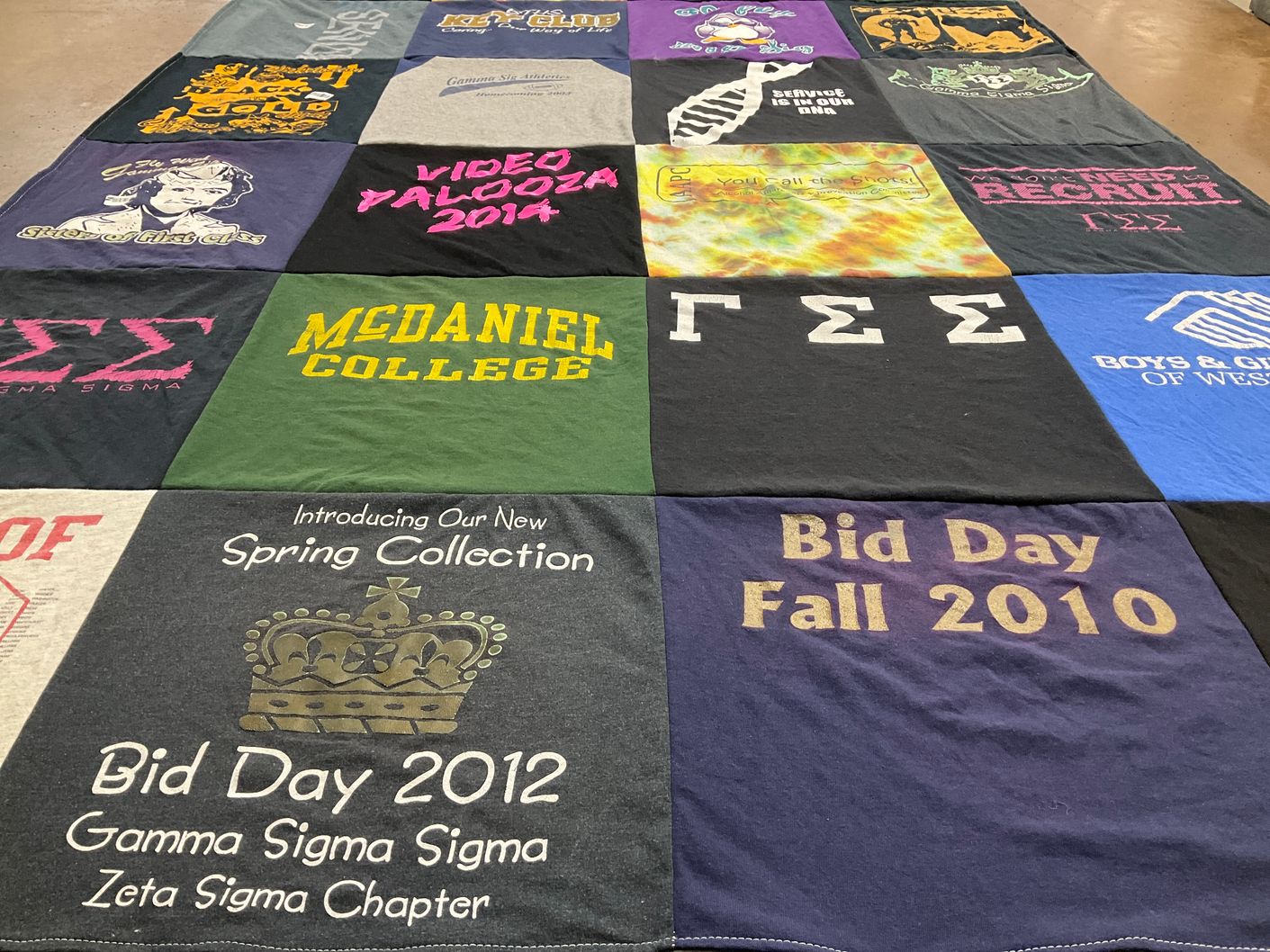 T-shirt quilt from mcdaniel college by Briana from NJ