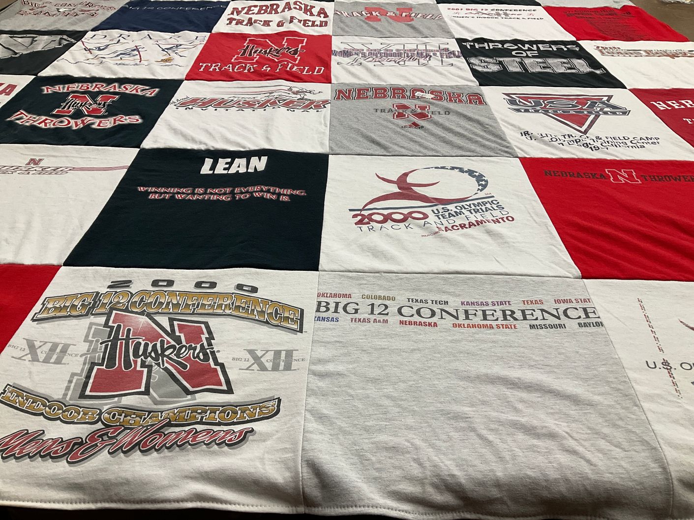 T-shirt quilt featuring nebraska huskers by Leann from NE