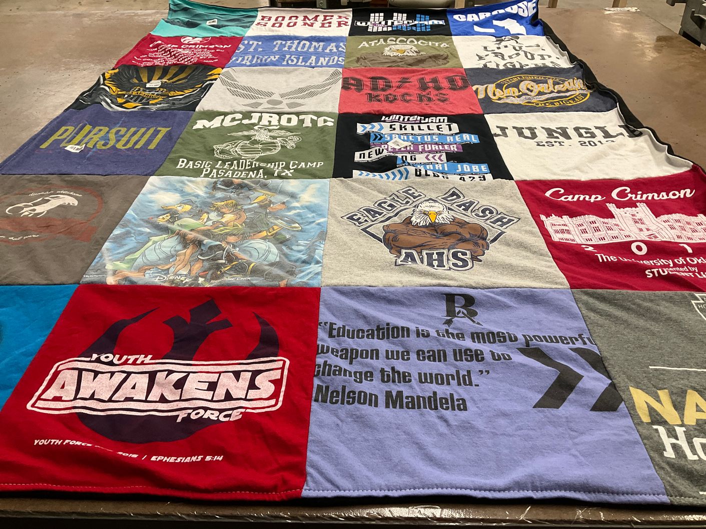 T-shirt quilt featuring eagle dash, ahs by Kelli    from OK