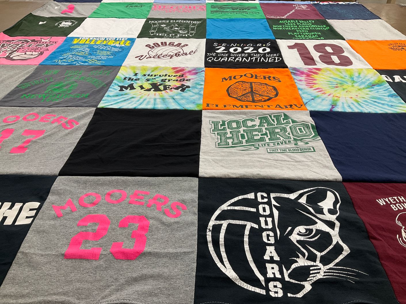 T-shirt quilt featuring cougars by Michelle from NY