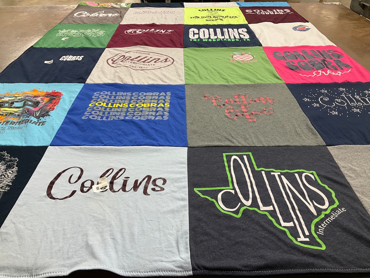T-shirt quilt featuring collins cobras by Samira from TX