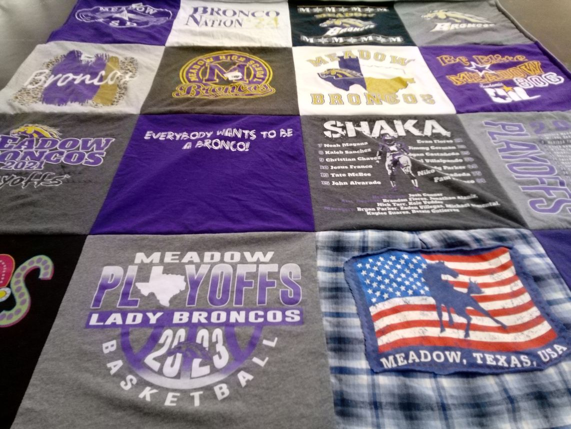 T-shirt quilt featuring meadow broncos by Danielle from TX