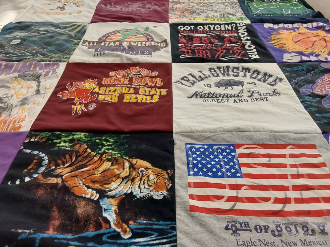 T-shirt quilt featuring arizona state university sun devils by Christine from AZ