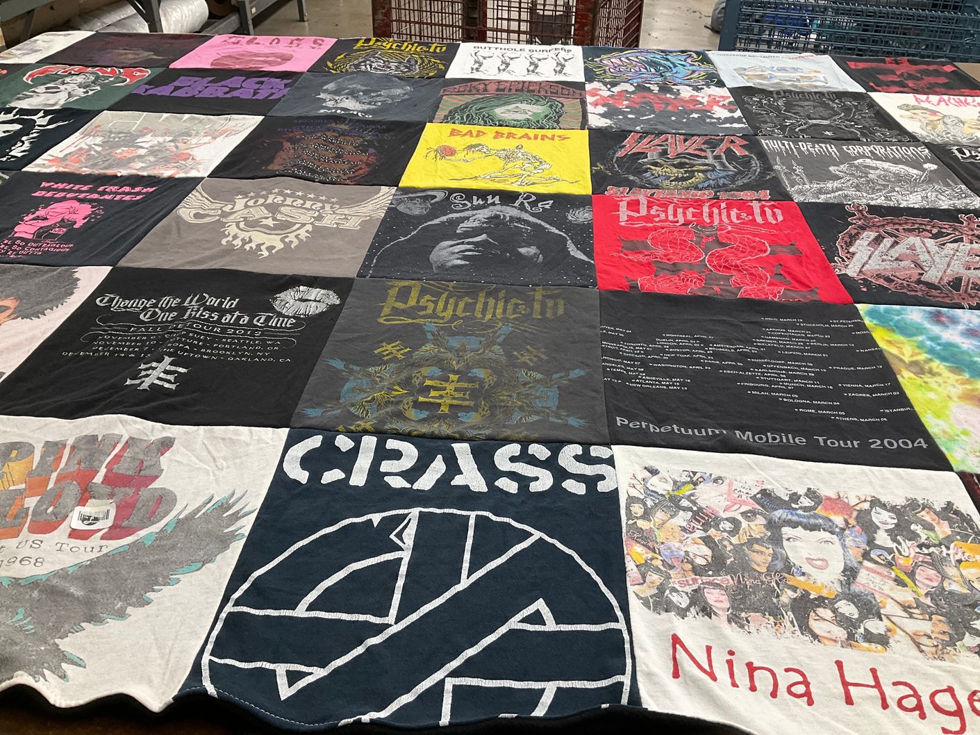 T-shirt quilt with music, bands themes by steven from CA