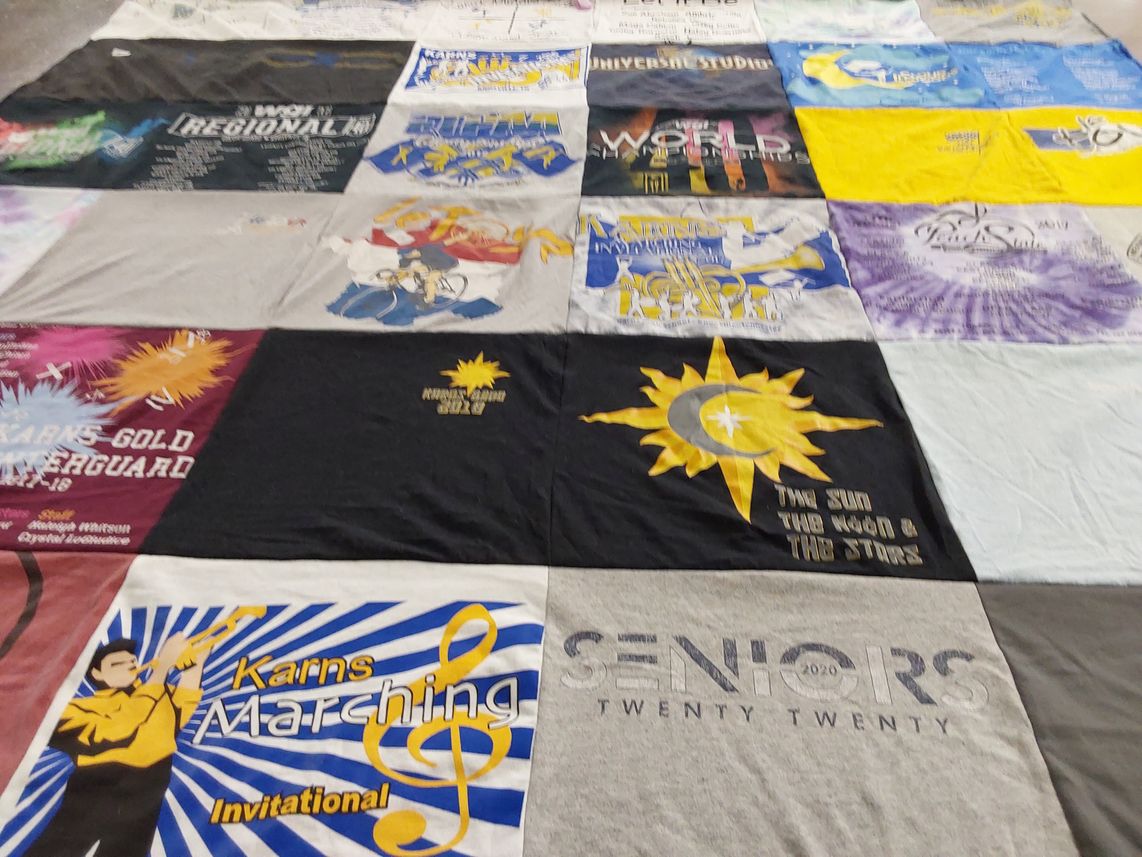 T-shirt quilt featuring karns high school marching band by Maya from FL