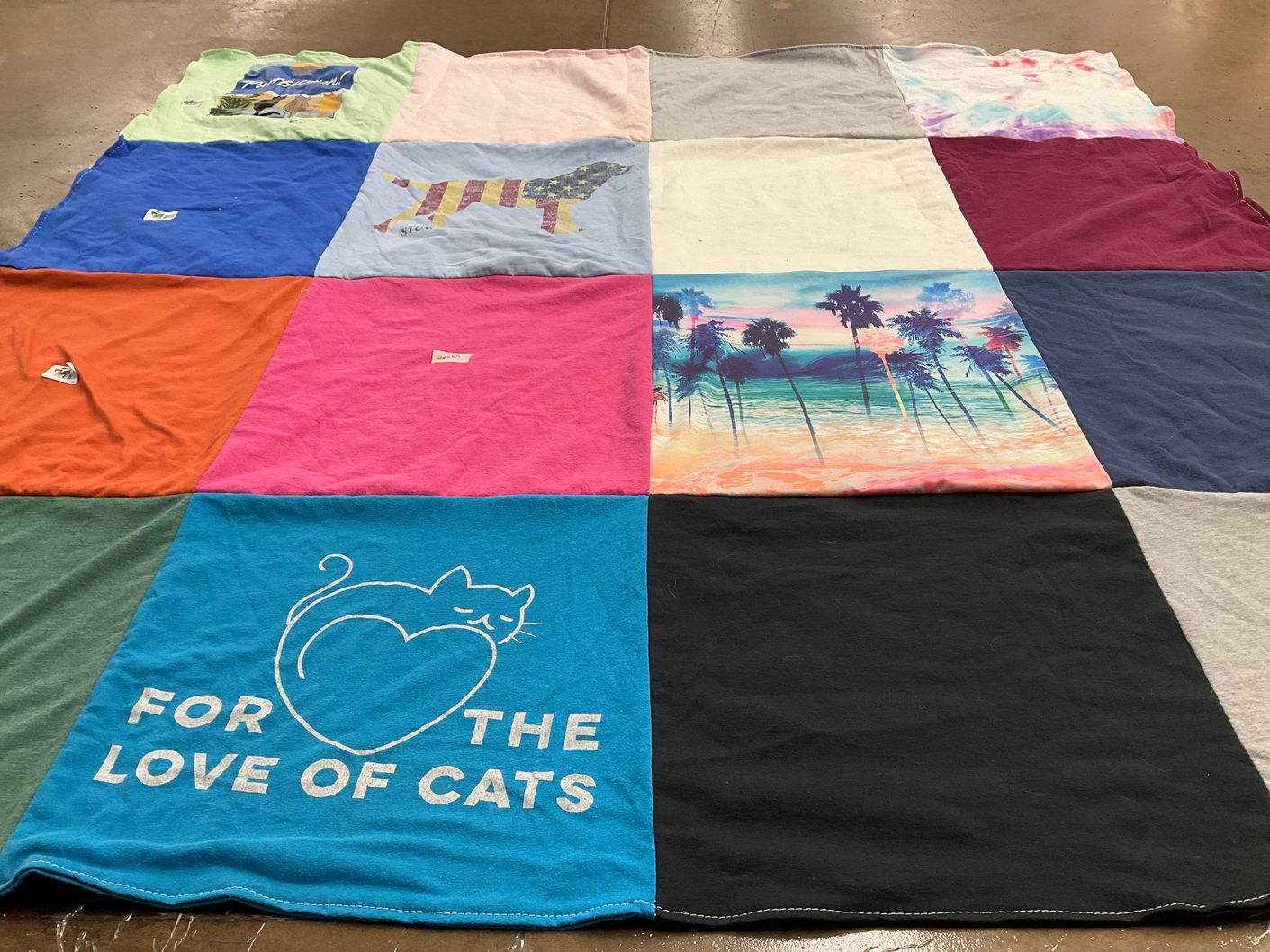 T-shirt quilt with cats themes by Gabriella from FL