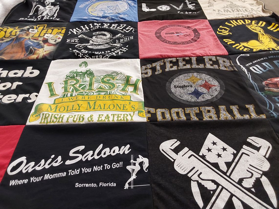 T-shirt quilt featuring pittsburgh steelers football by Kim from SC
