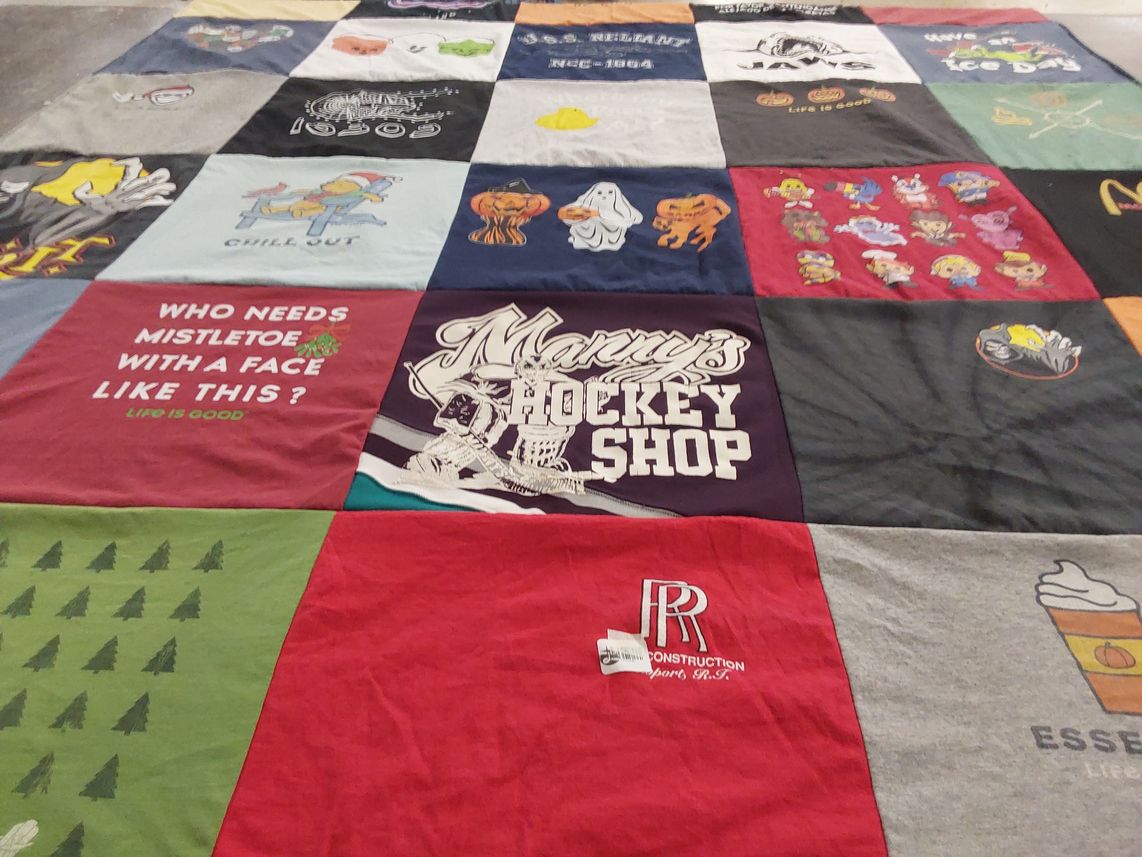 T-shirt quilt with comics, movies themes by kevin from RI