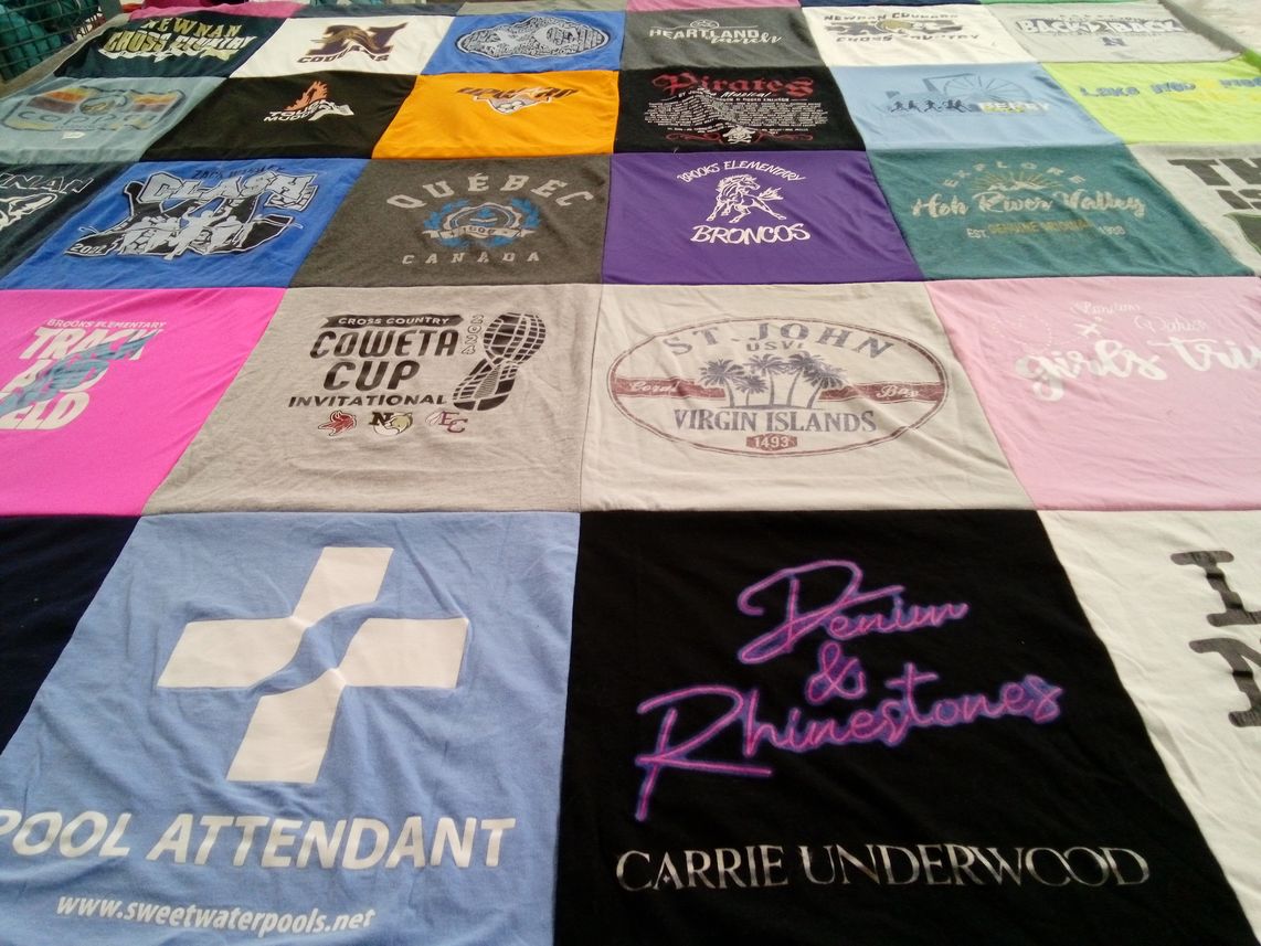 T-shirt quilt featuring newnan high school, brooks elementary broncos by Daniel from GA