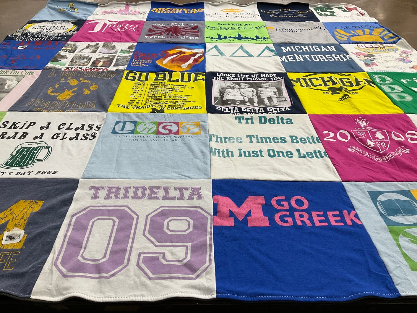 T-shirt quilt from university of michigan by Katherine from MI