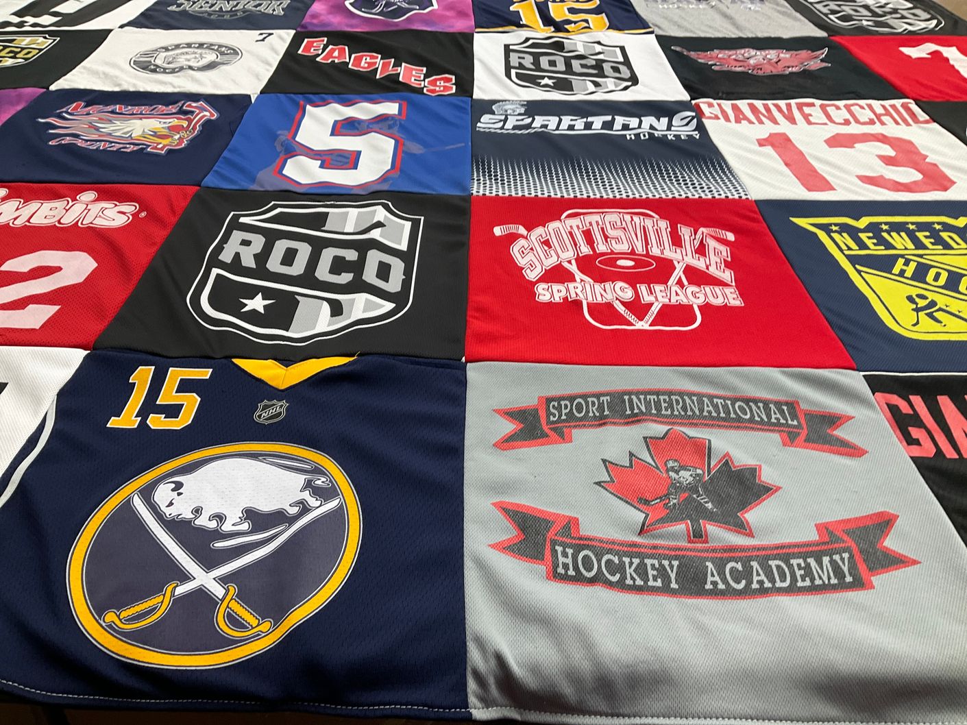 T-shirt quilt featuring buffalo sabres by Christine from NY
