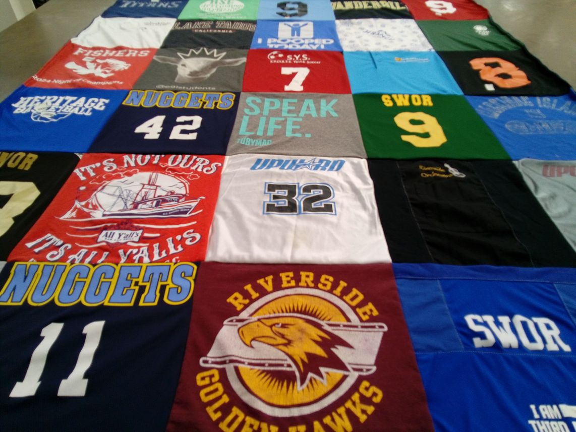 T-shirt quilt from heritage high school, riverside high school by Jeannie from IN