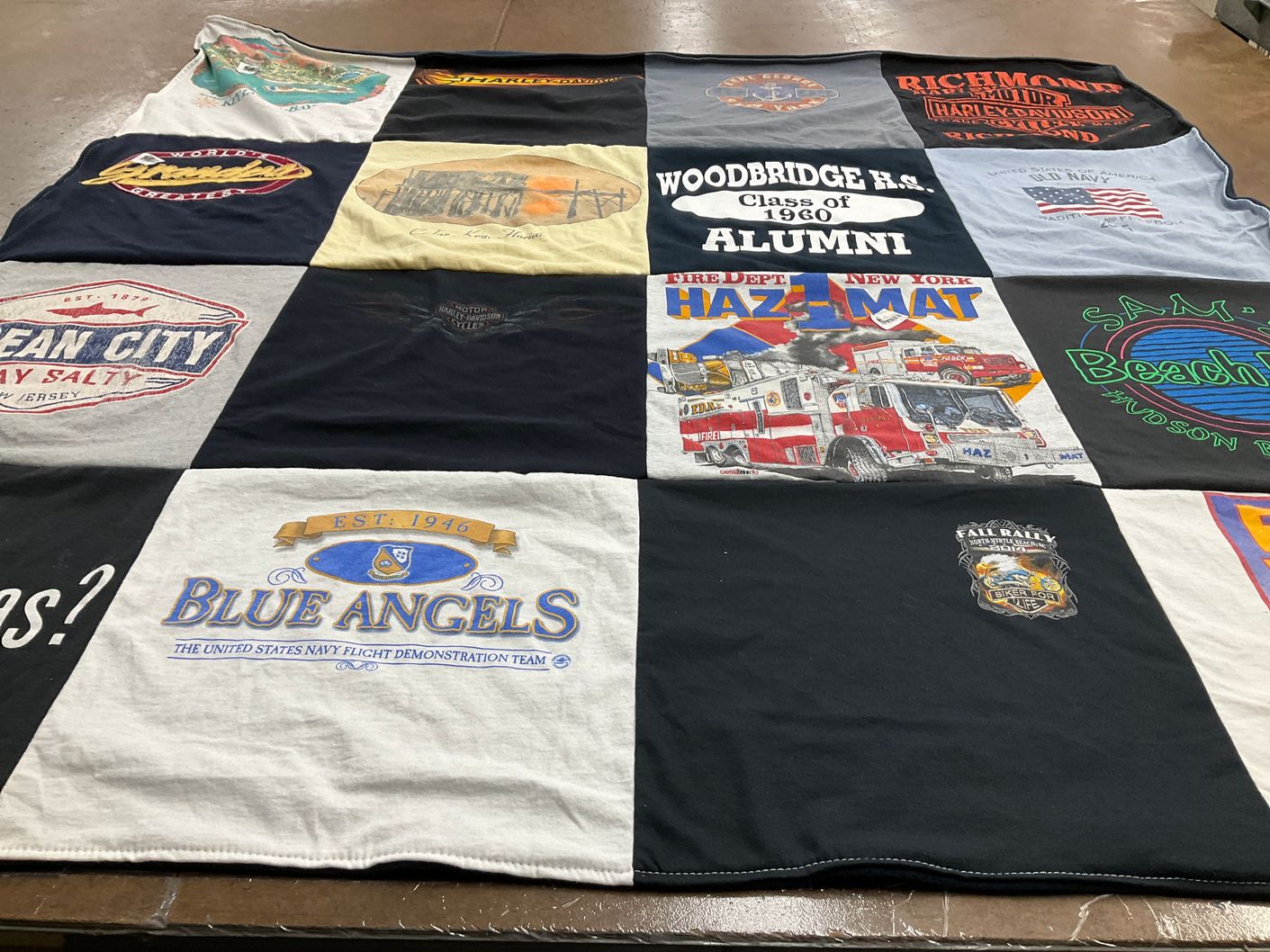 T-shirt quilt featuring blue angels, united states navy flight demonstration team by Anne from NJ