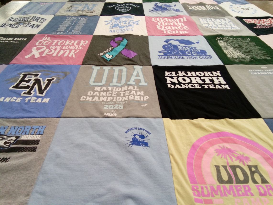 T-shirt quilt featuring elkhorn north dance team by Tonya from NE
