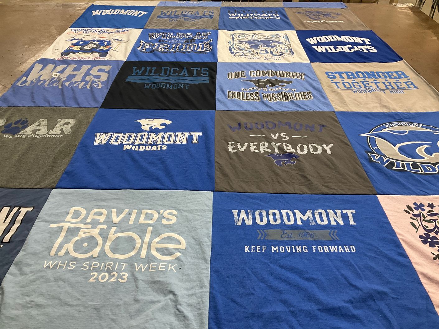 T-shirt quilt featuring woodmont wildcats by Courtney from SC