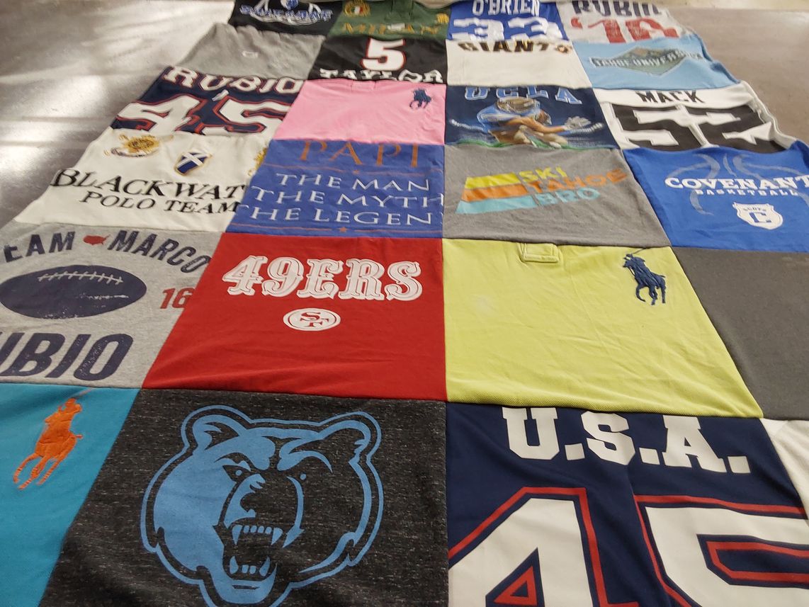 T-shirt quilt featuring san francisco 49ers, memphis bears by kathryn from SC