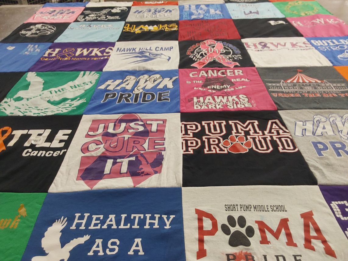 T-shirt quilt featuring puma pride, hawk pride by Jessica from VA