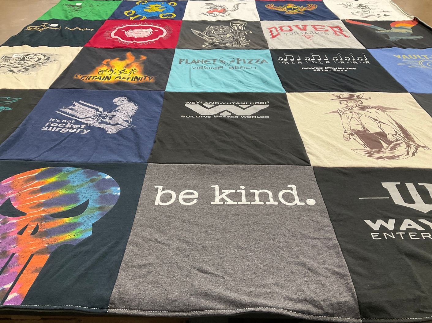 T-shirt quilt from dover high school by Juli from OH