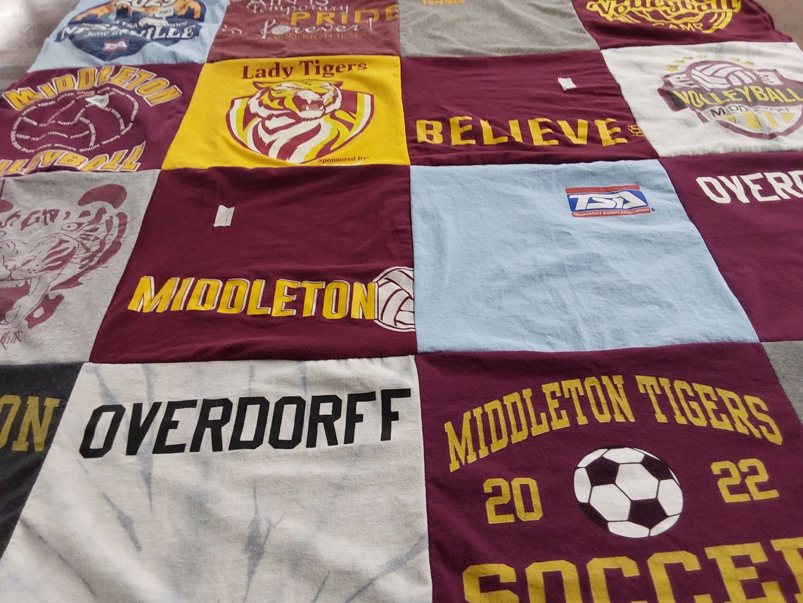 T-shirt quilt featuring middleton tigers by TRACIE from FL